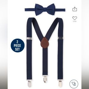 Boys bow tie and suspenders set